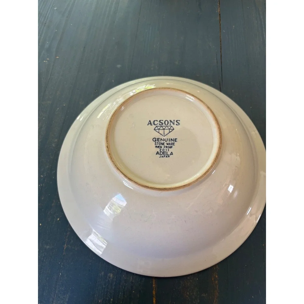 Acsons Adela 2011 Stoneware Serving Bowl Japan Floral Crocus Vintage 9 Inch